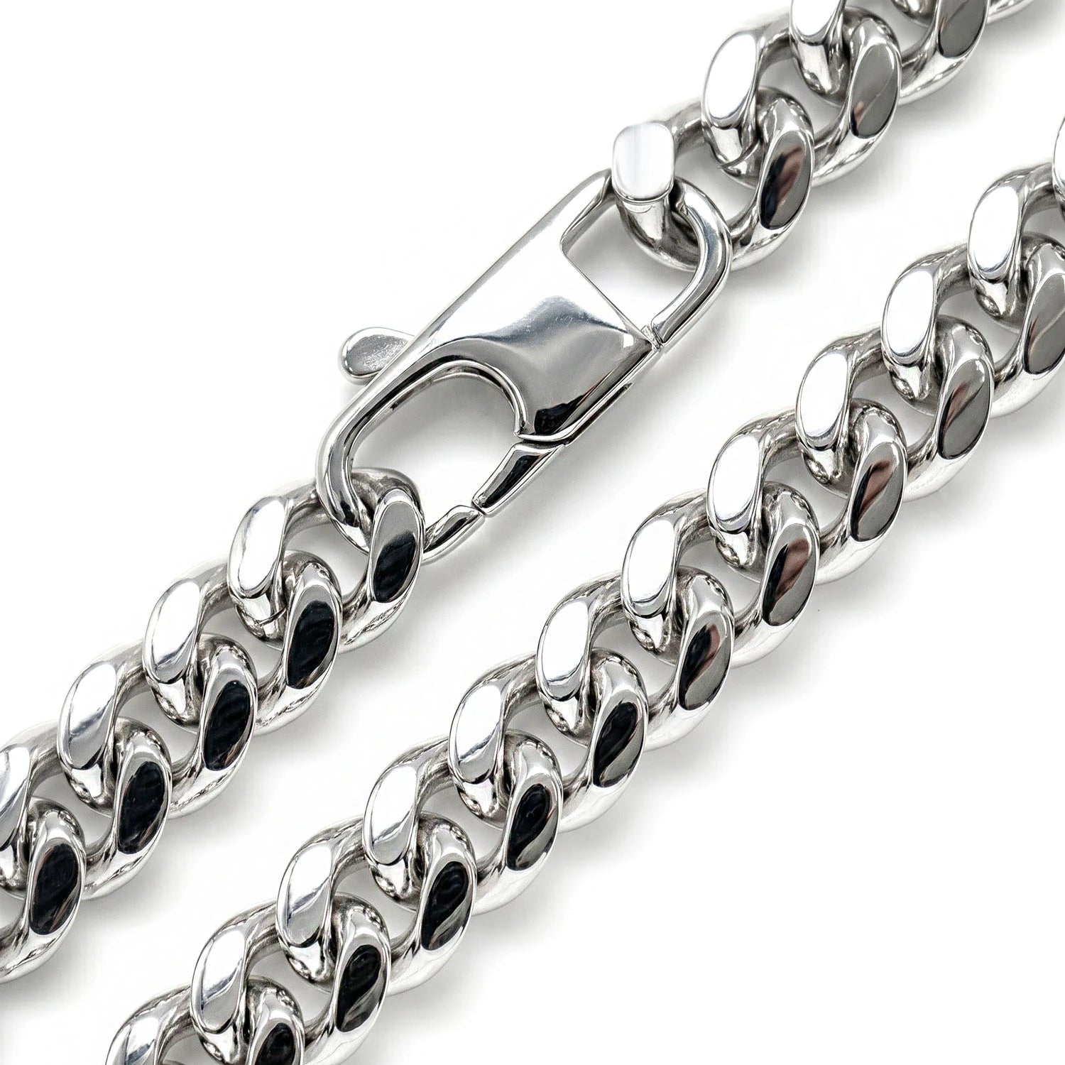 Sterling Silver Cuban Chain in 925 sterling silver, 7mm width, alternate view 4