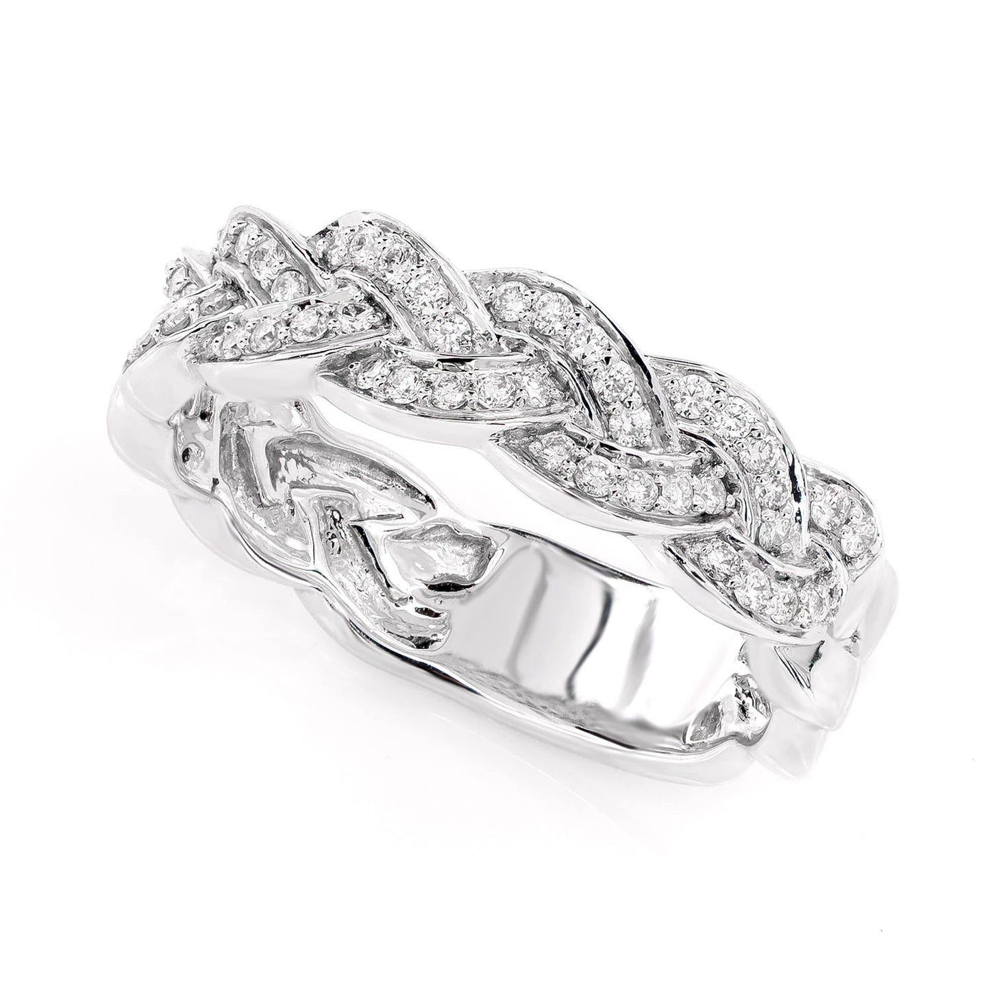 Braided Diamond Band Ring