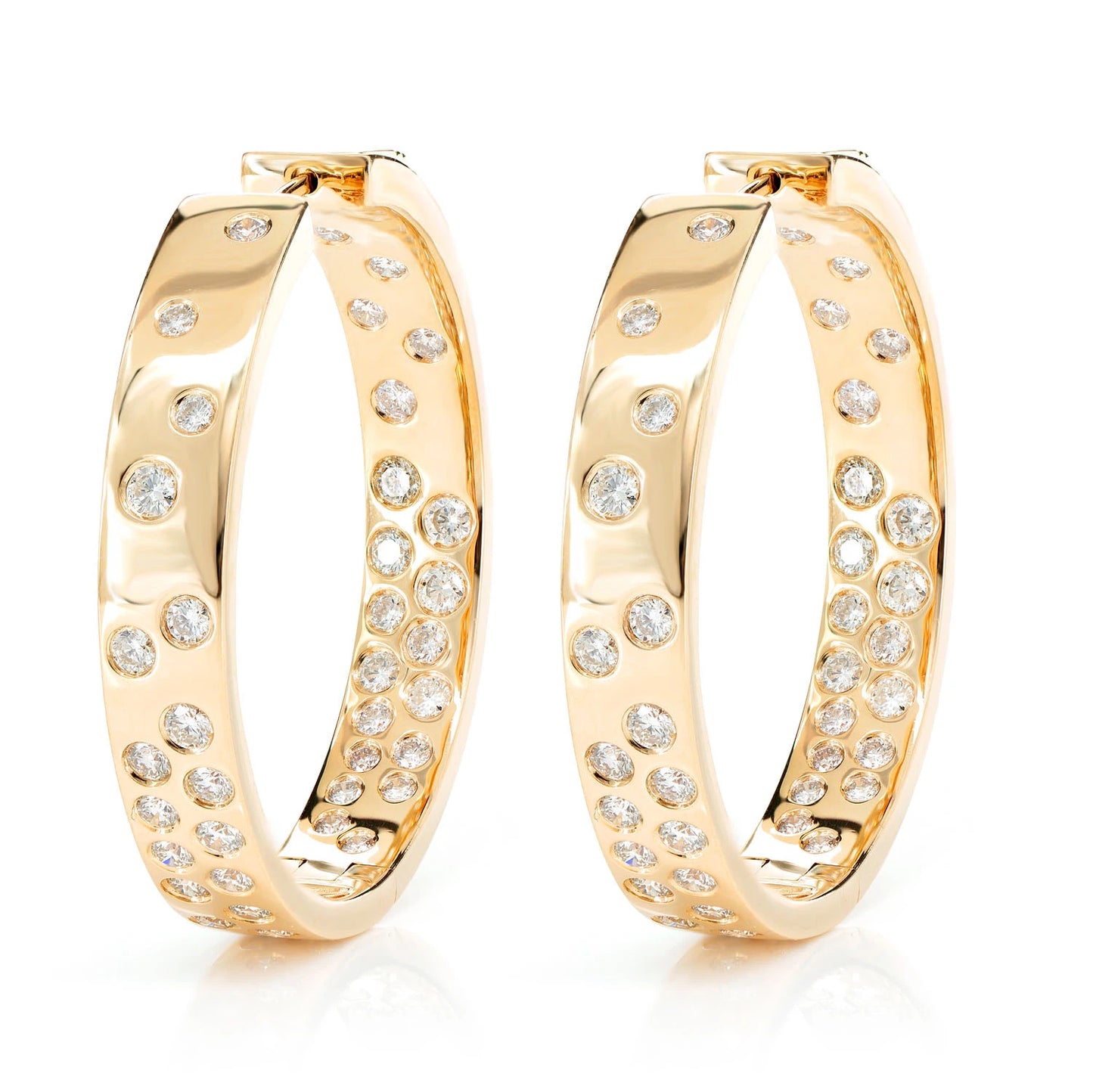 Diamond Gypsy Scattered Hoop Earrings