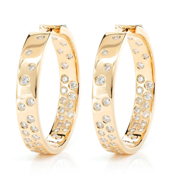 Diamond Gypsy Scattered Hoop Earrings