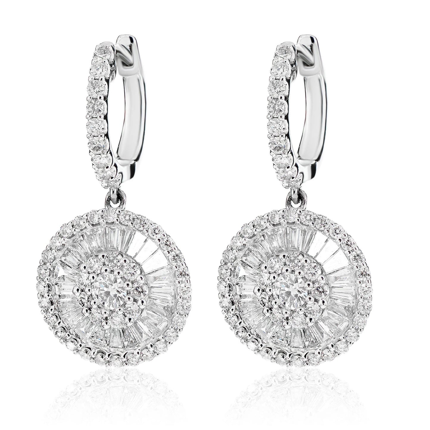 Dangling Miracle Diamond Baguette Earrings
