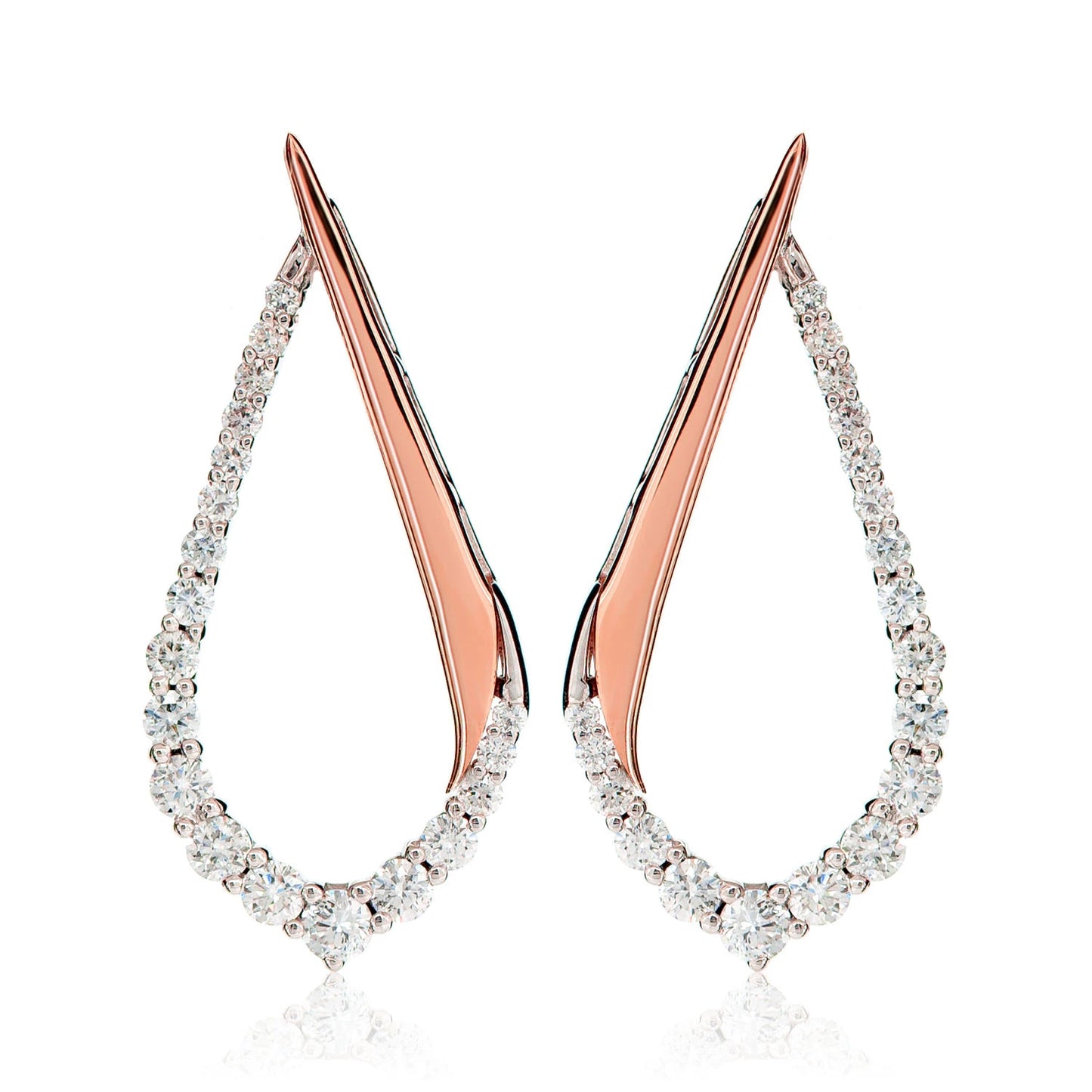 Diamond Half Graduated Tear Earrings