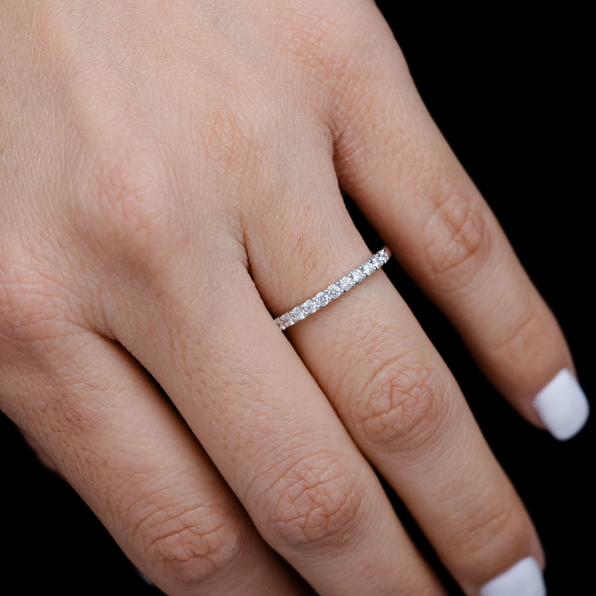 Eleven Stone Shared Prong Diamond Band Ring