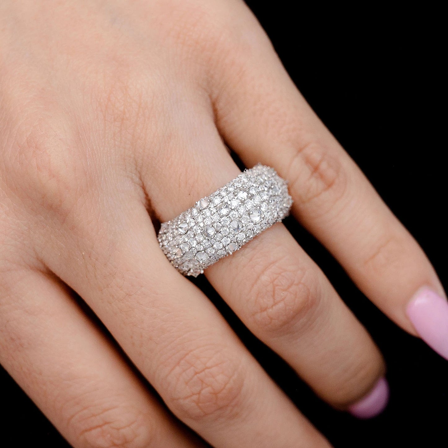 Diamond Spike Wide Band Ring
