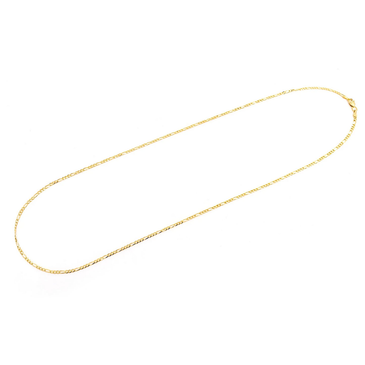Figaro Gold Chain in 14K yellow gold, 2mm width, detail view