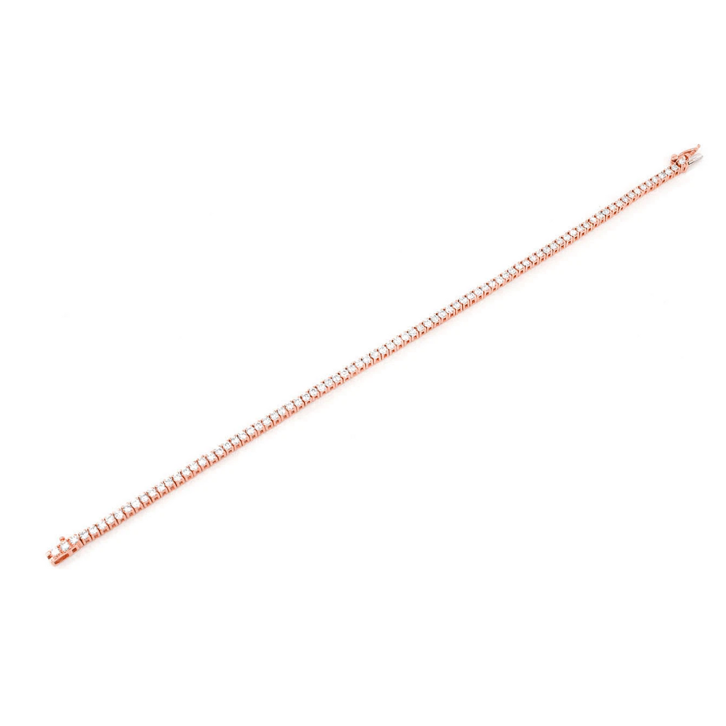 Prong Diamond Tennis Bracelet in 14K rose gold, 2pt / 2.00ctw, full-length view