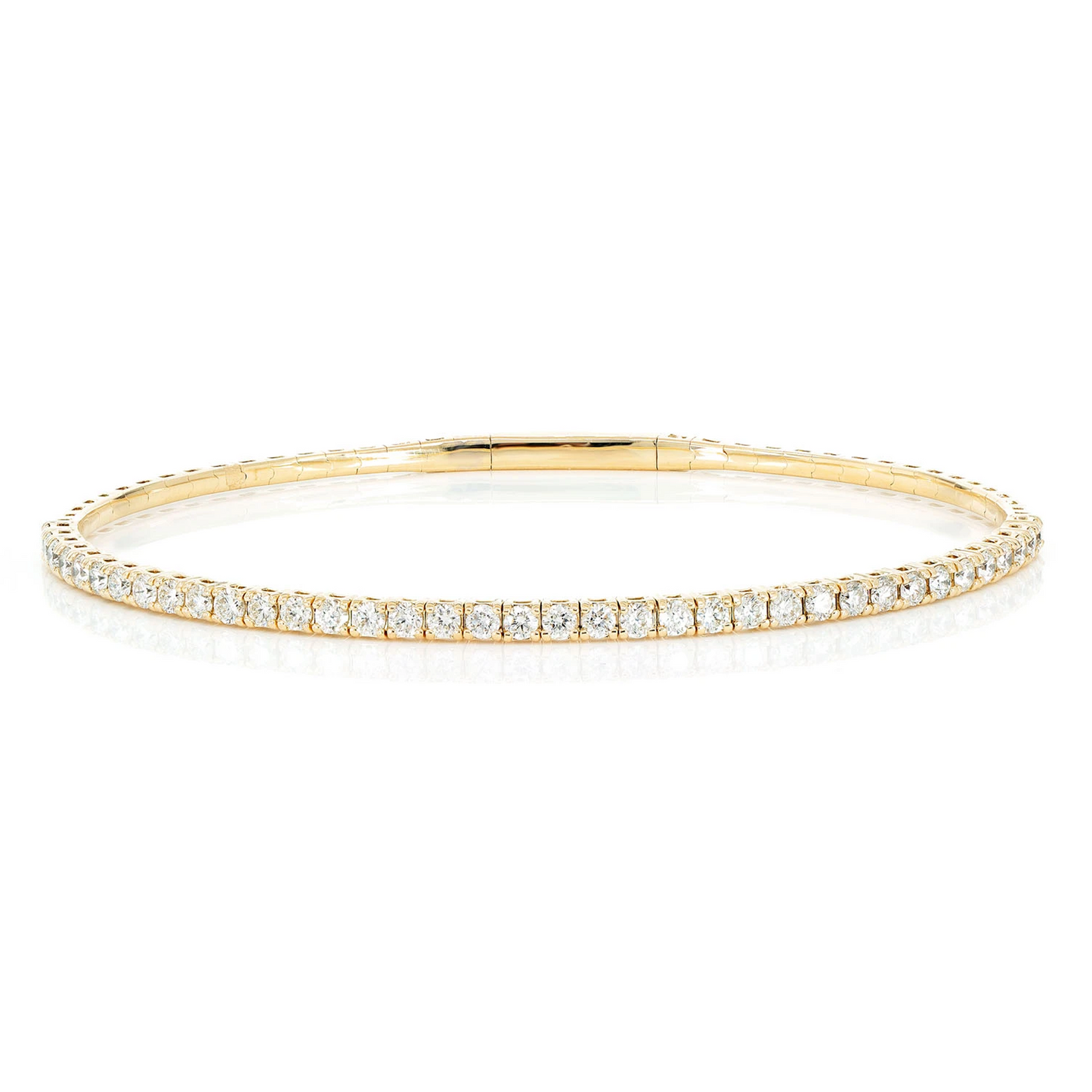 Prong Diamond Flex Bangle in 14K yellow gold, 4pt / 1.50ctw, front view