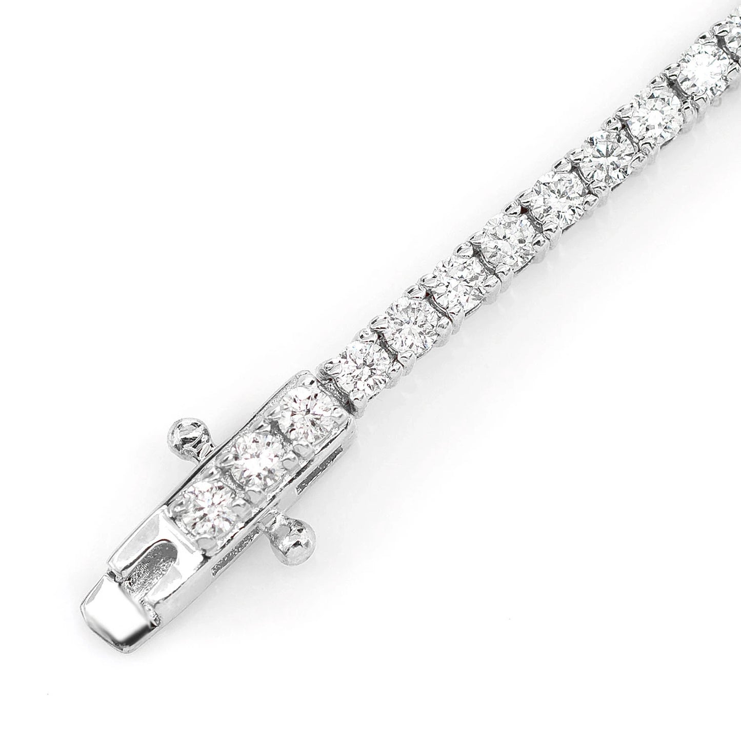 Prong Diamond Tennis Bracelet in 14K white gold, 2pt / 1.50ctw, detail view