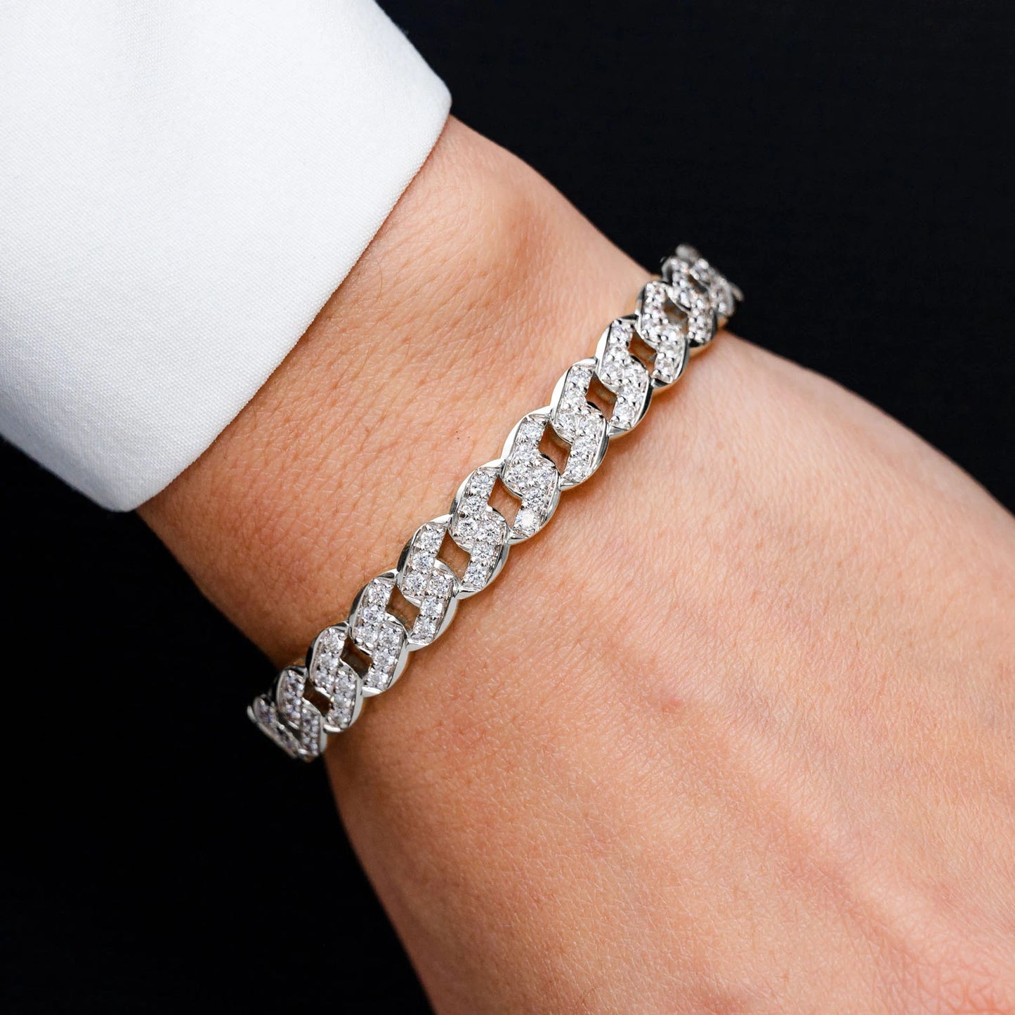 Diamond Curb Link Bangle Bracelet
