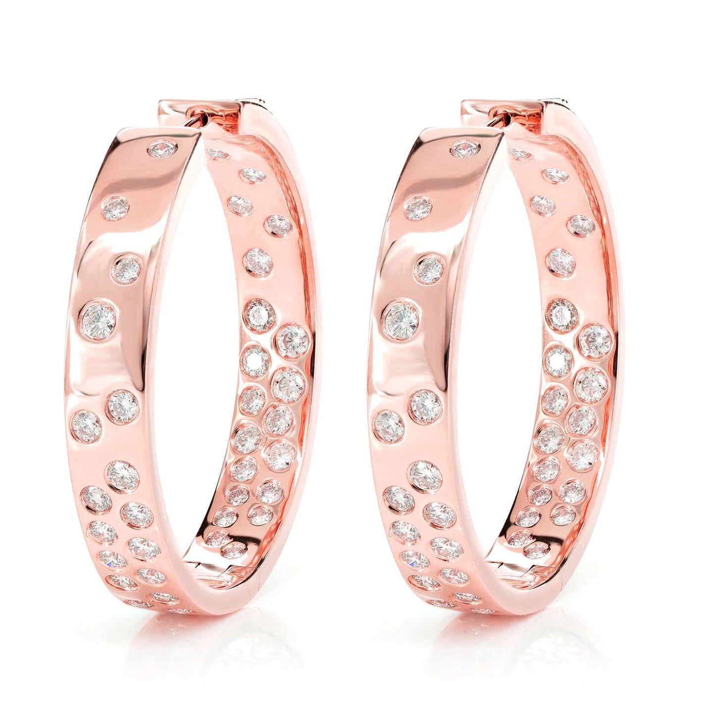 Diamond Gypsy Scattered Hoop Earrings