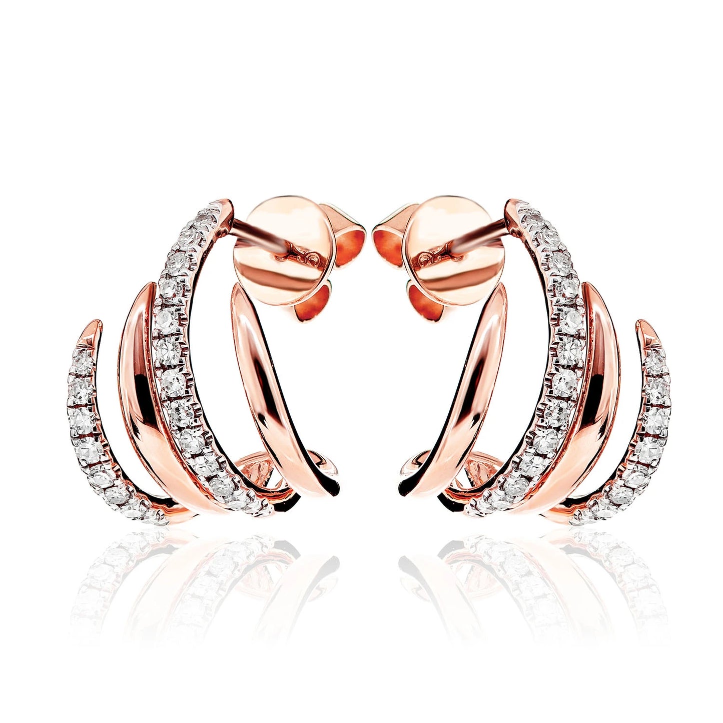 Diamond Claw Hoop Earrings