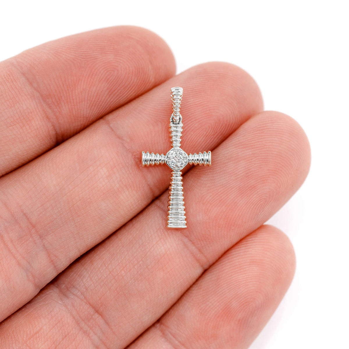 Dutch Cross Diamond Accent Pendant