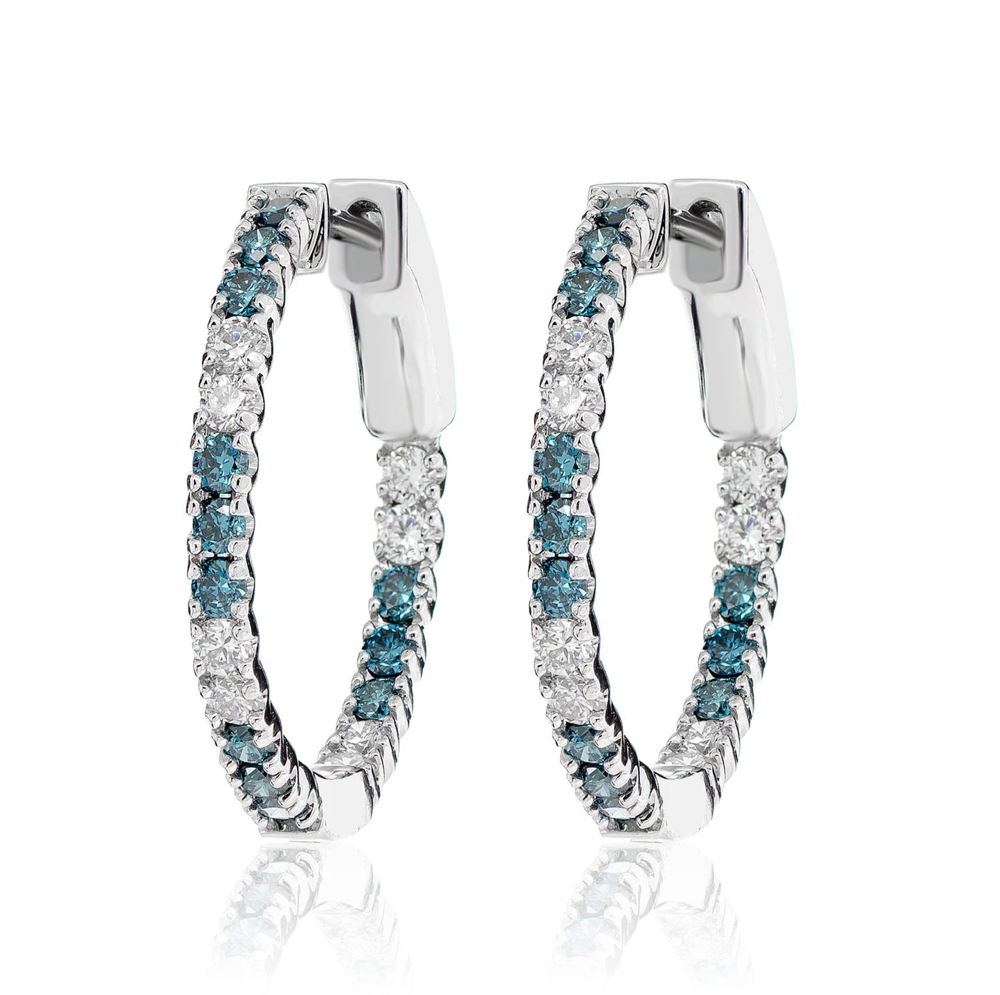 Diamond Inside Outside Hoop Earrings