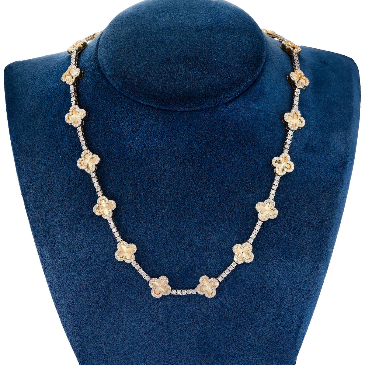Miracle Clover Link Diamond Tennis Necklace