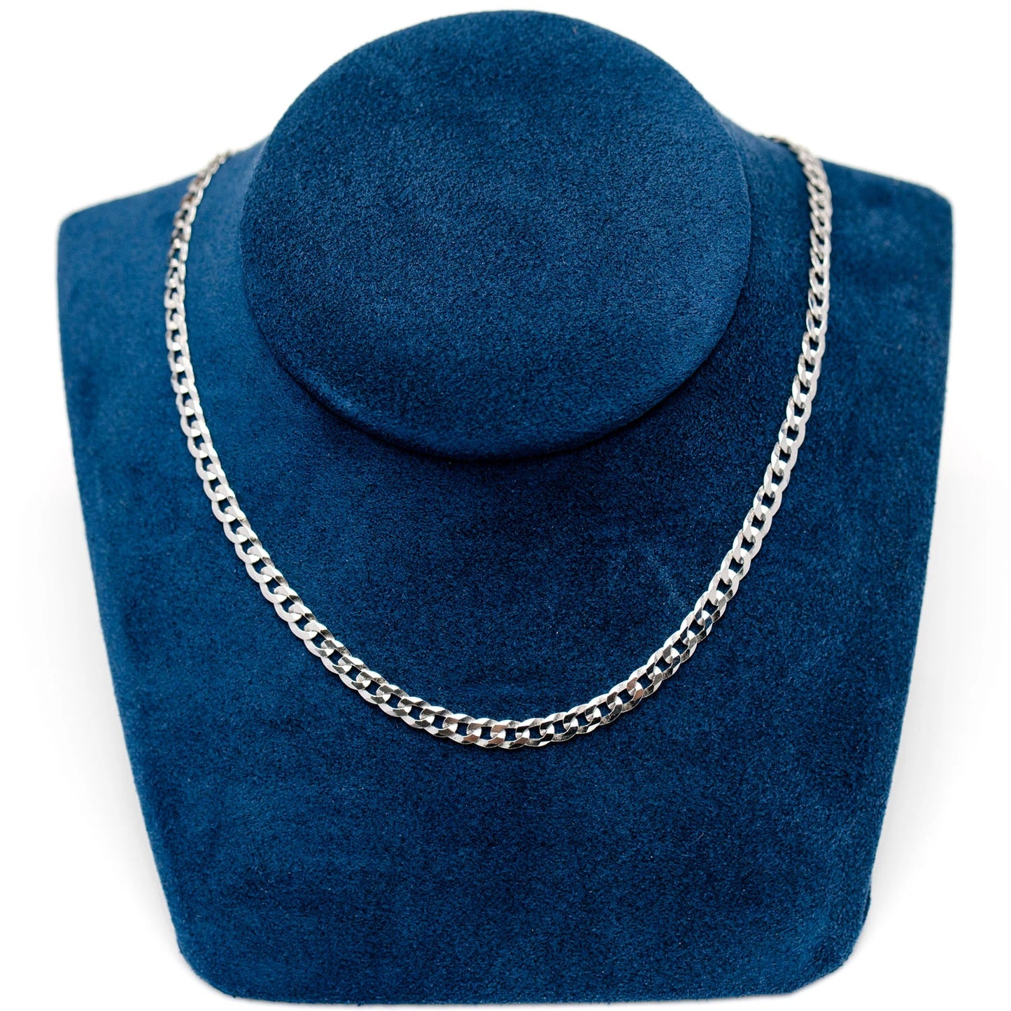 Sterling Silver Flat Curb Chain in 925 sterling silver, 5mm width, alternate view 3