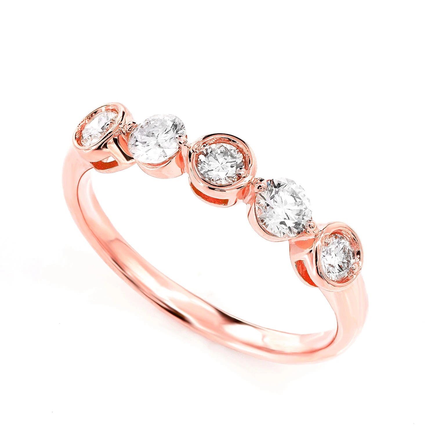 Dual Setting Ring in 14K rose gold, detail view