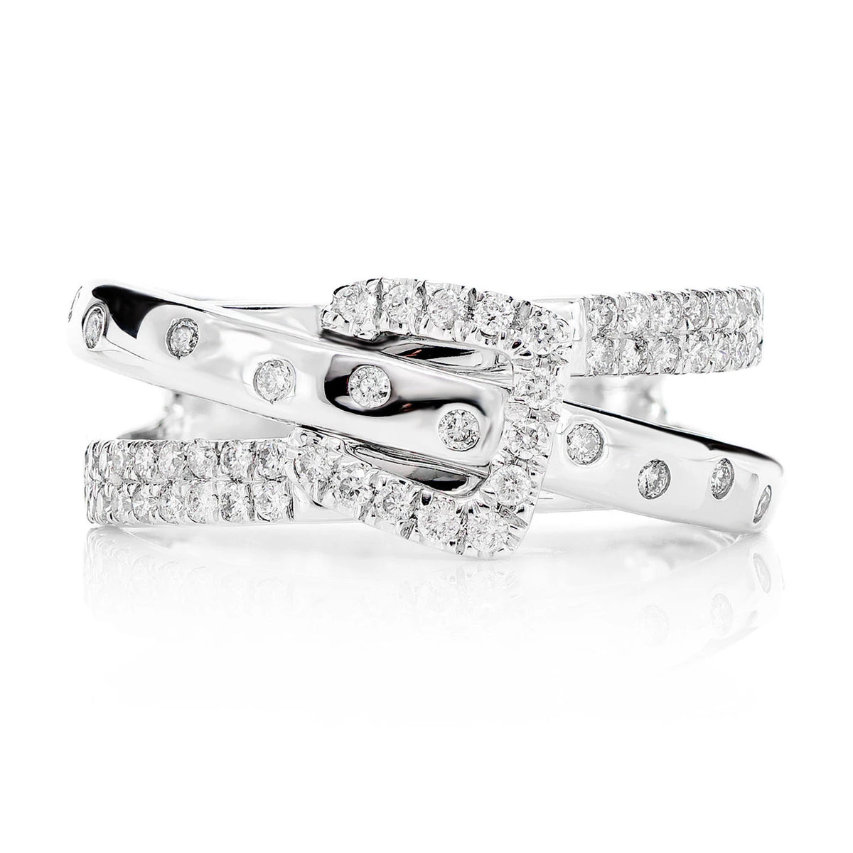 Diamond Belt Buckle Split Shank Ring
