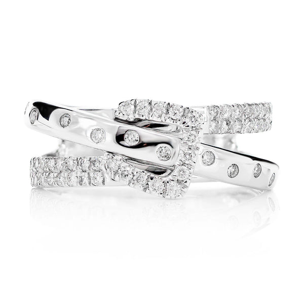 Diamond Belt Buckle Split Shank Ring