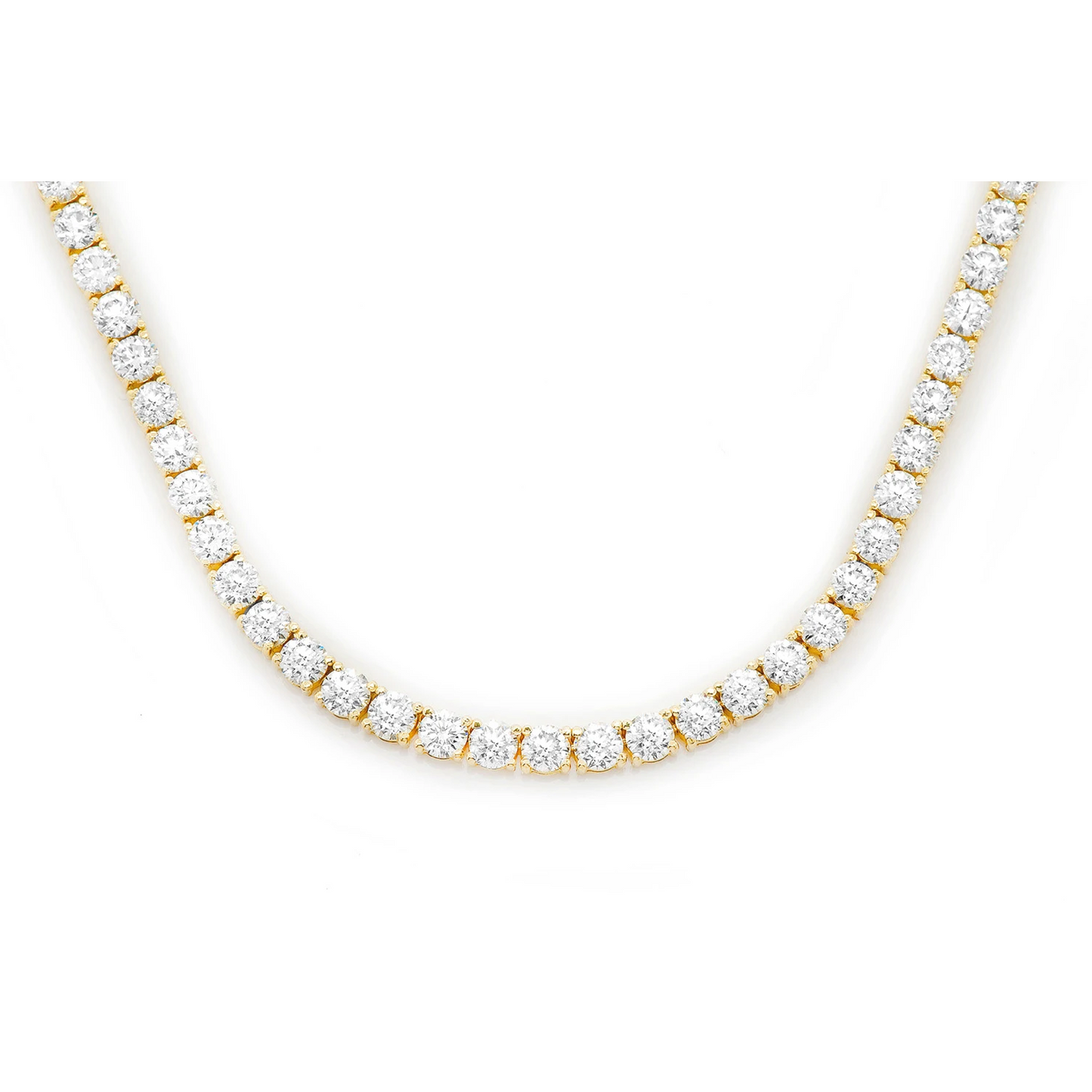Prong Diamond Tennis Necklace in 14K yellow gold, 40pt / 45.00ctw, front view