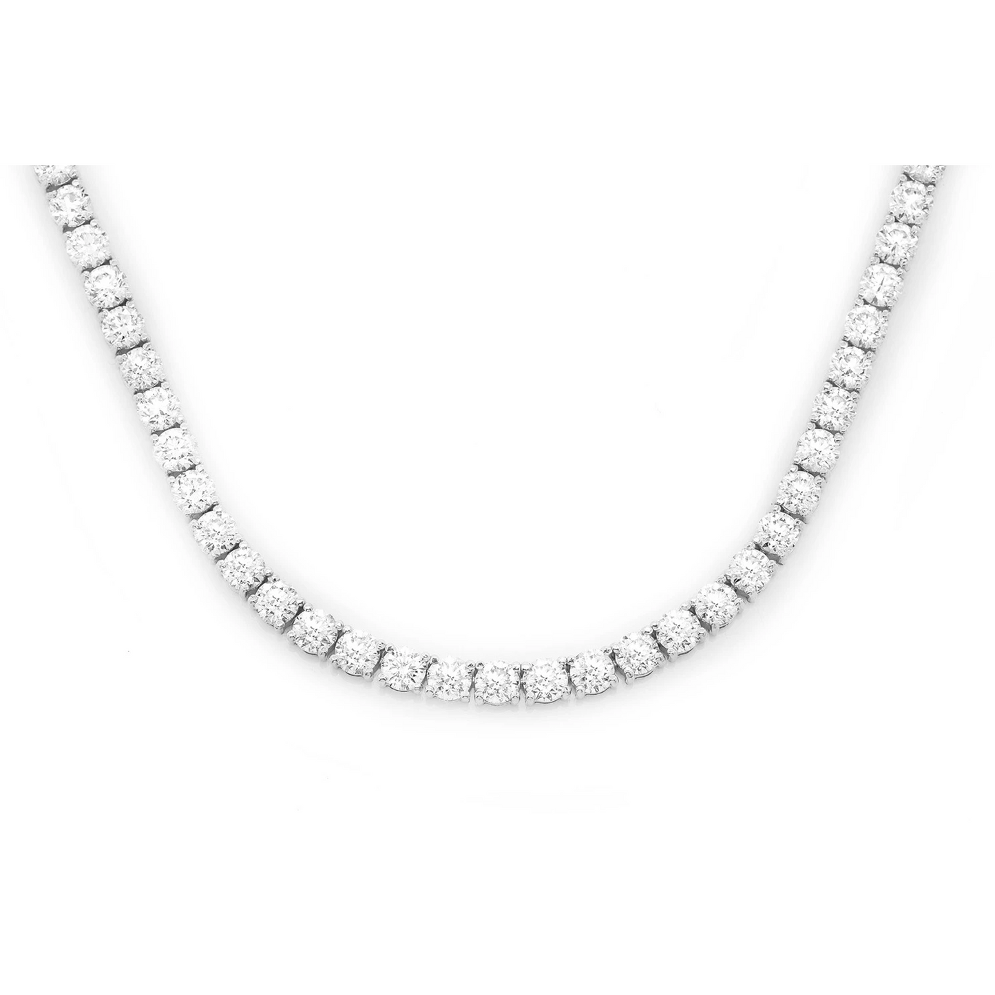 Prong Diamond Tennis Necklace in 14K white gold, 40pt / 45.00ctw, front view