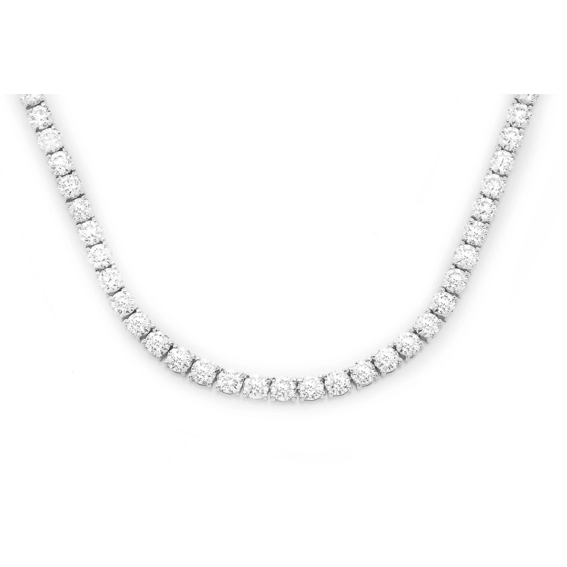 Prong Diamond Tennis Necklace in 14K white gold, 40pt / 45.00ctw, front view
