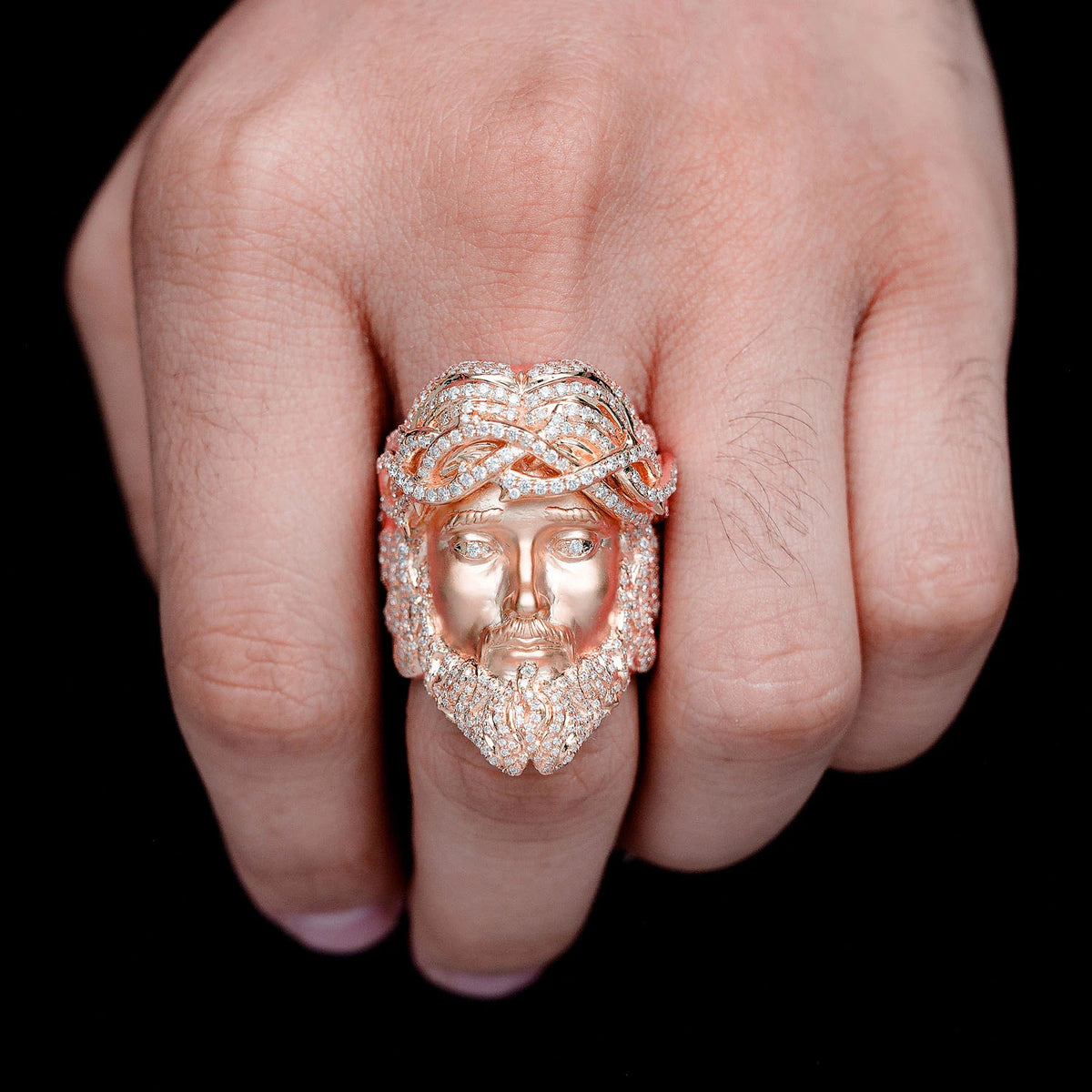 Jesus Signet Crown of Thorns Diamond Ring