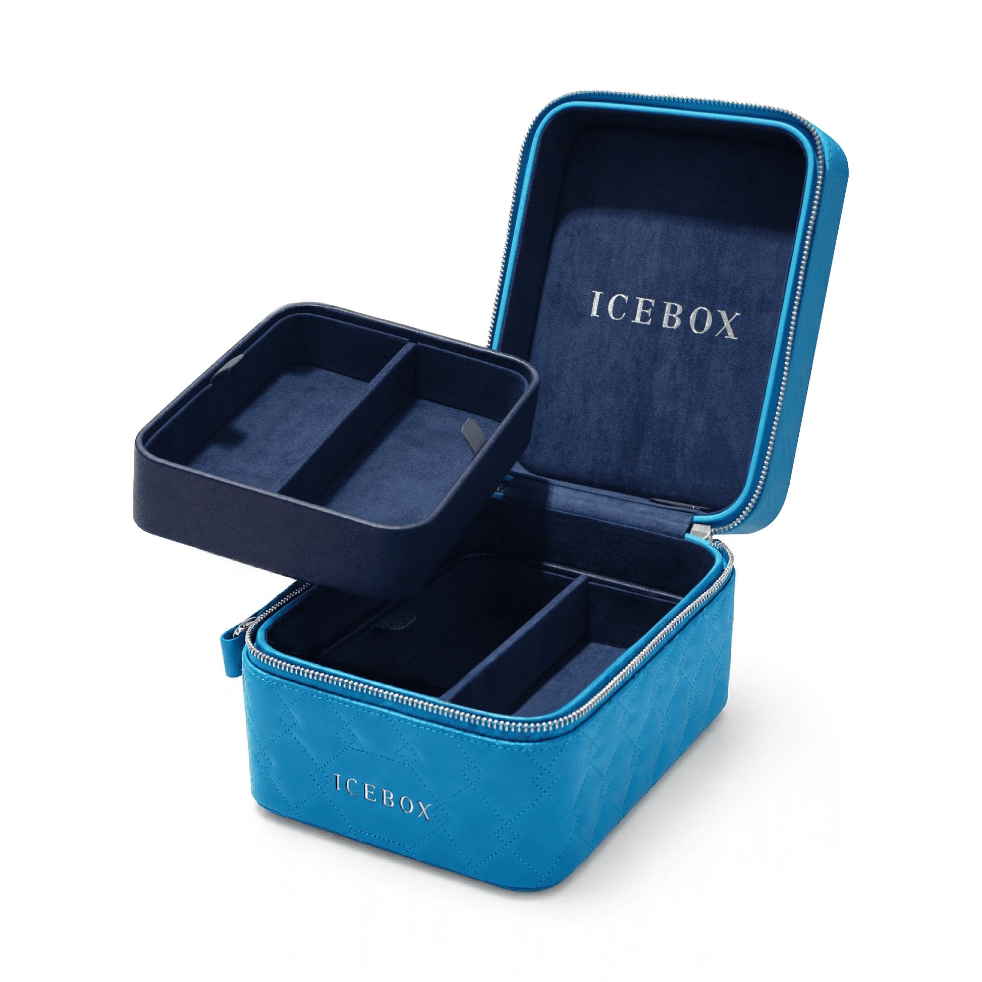 Icebox Medium Traveler Case in blue, 4-sunglass capacity, detail view 2