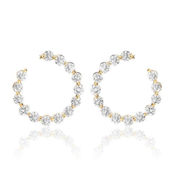 Diamond Circle Stud Earrings