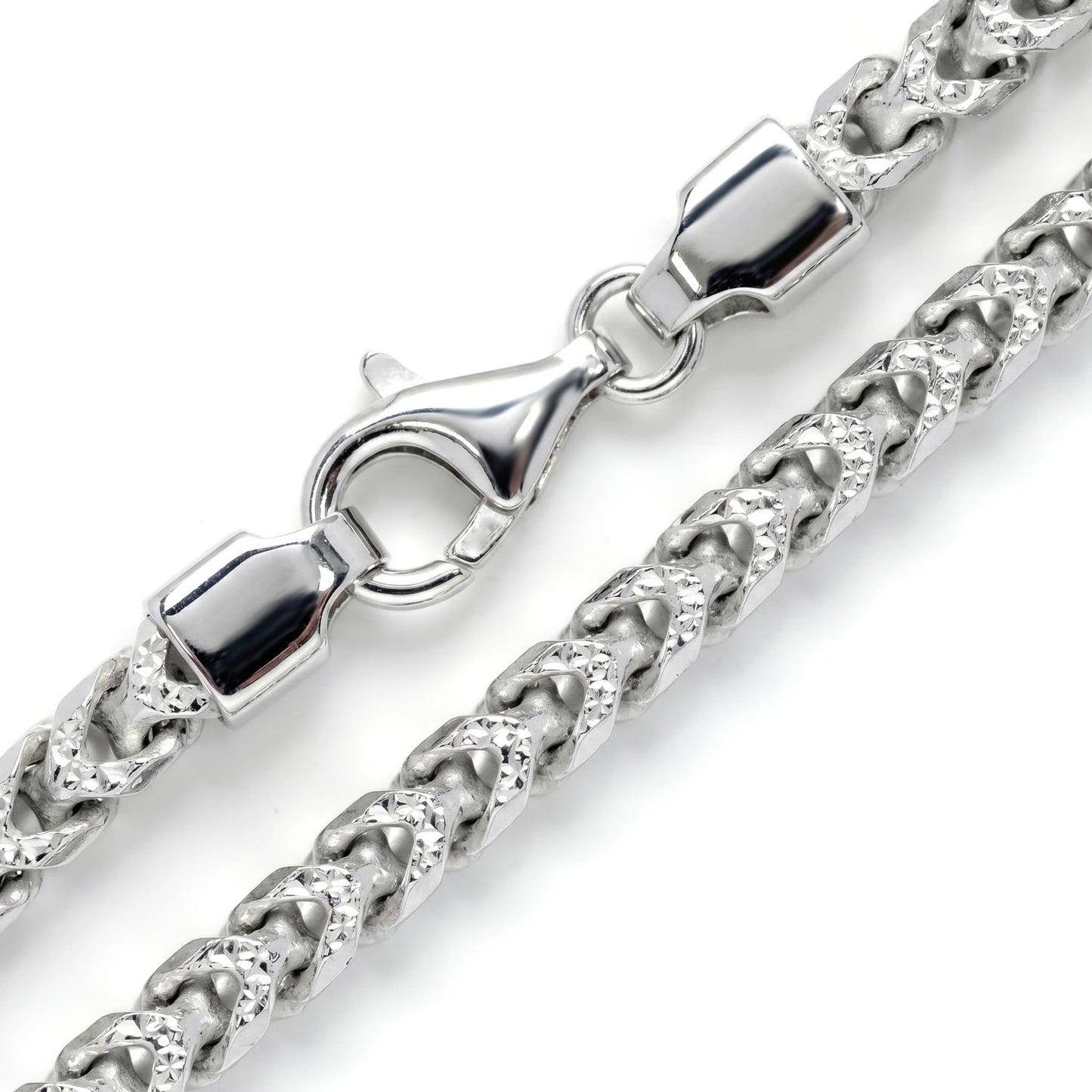 Sterling Silver Diamond-Cut Franco Chain in 925 sterling silver, alternate view 6