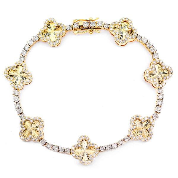Miracle Clover Link Diamond Tennis Bracelet