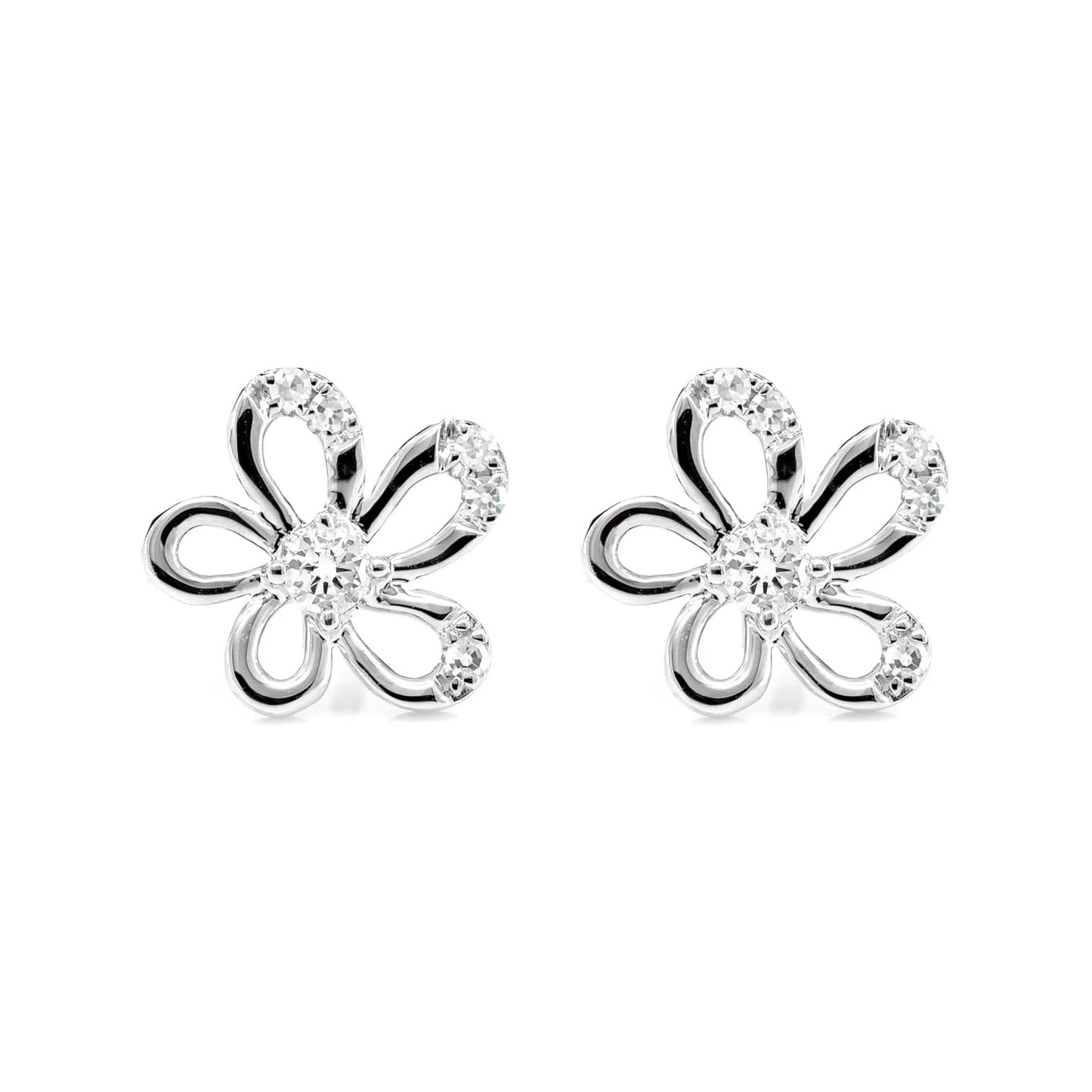 Irregular Flower Diamond Stud Earrings