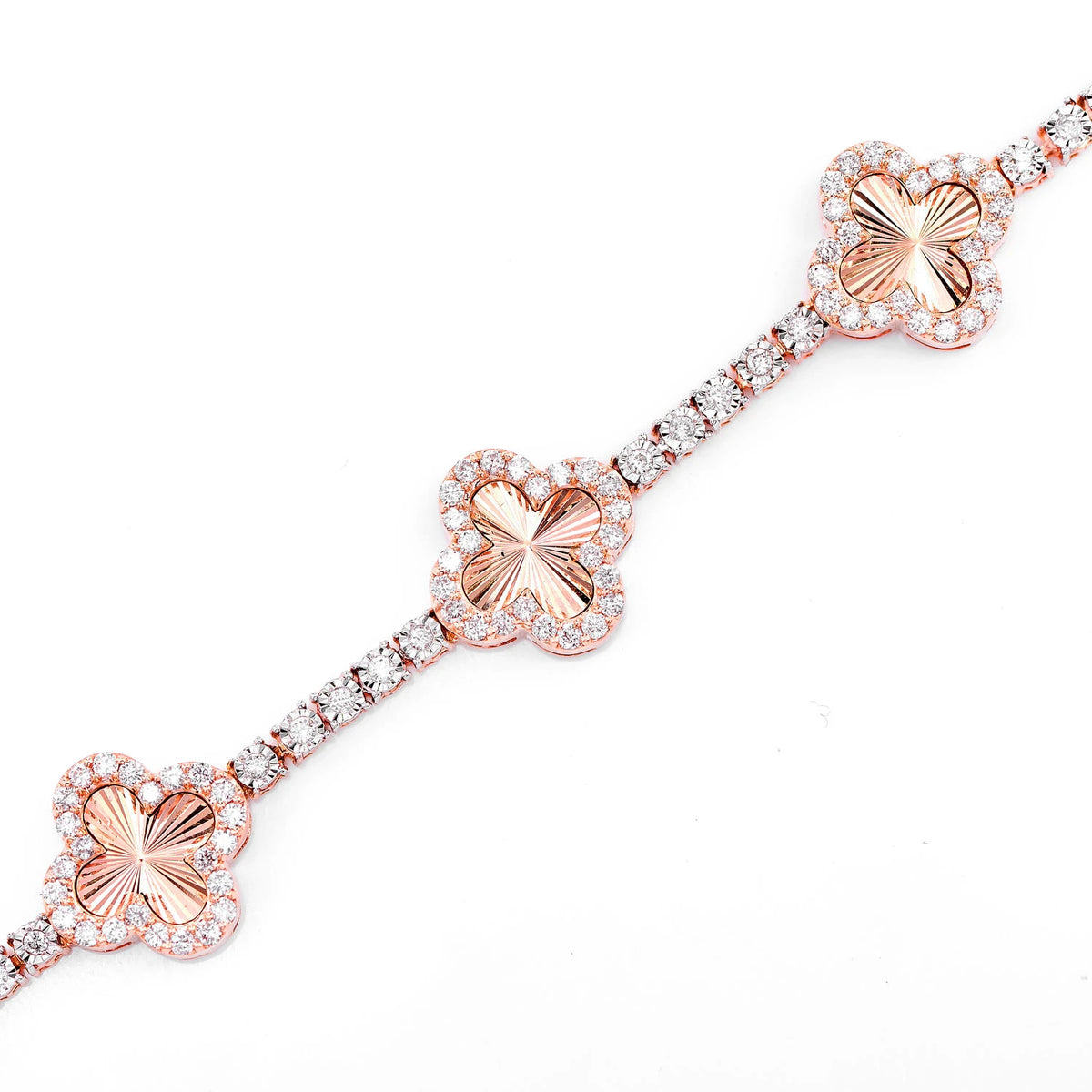 Miracle Clover Link Diamond Tennis Bracelet