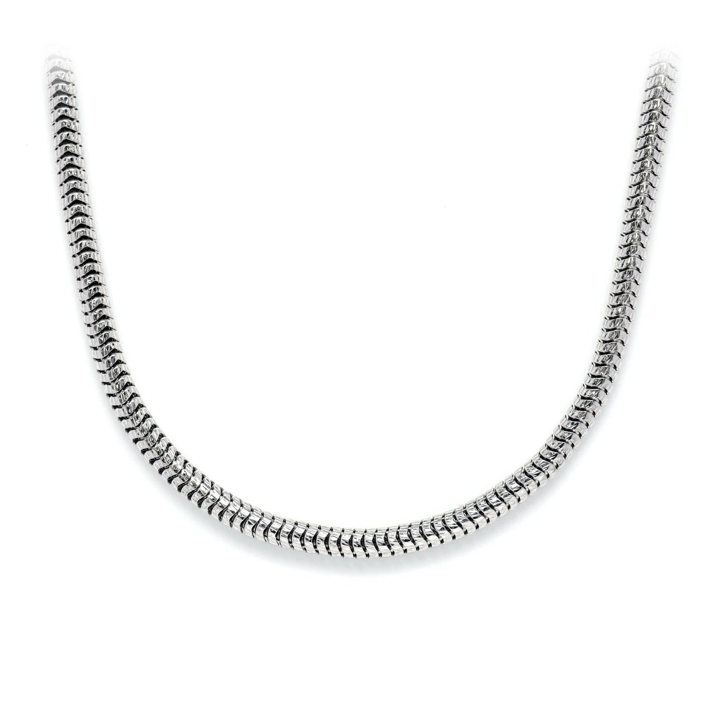 Sterling Silver Snake Chain in 925 sterling silver, 2.5mm width, front view