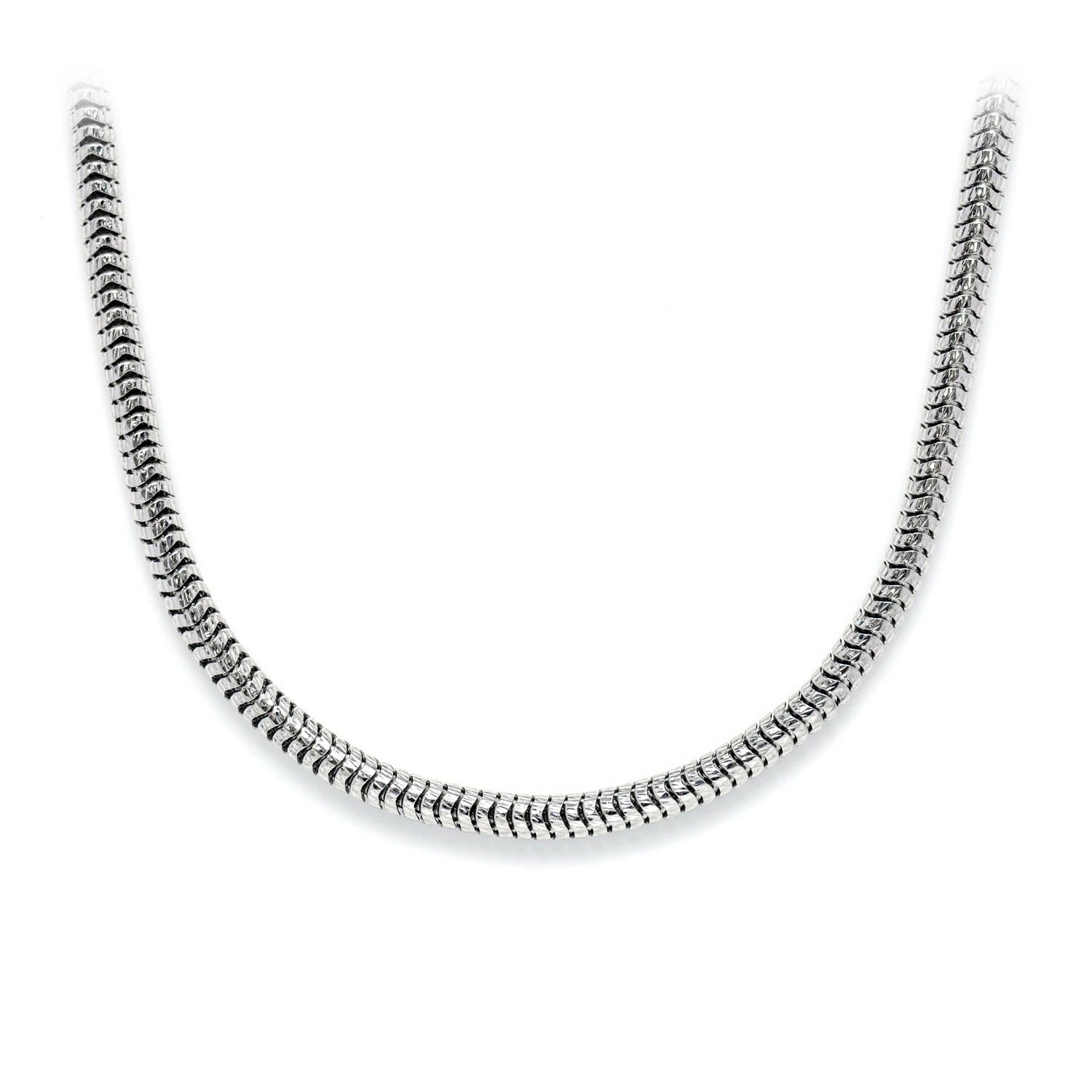 Sterling Silver Snake Chain in 925 sterling silver, 2.5mm width, front view