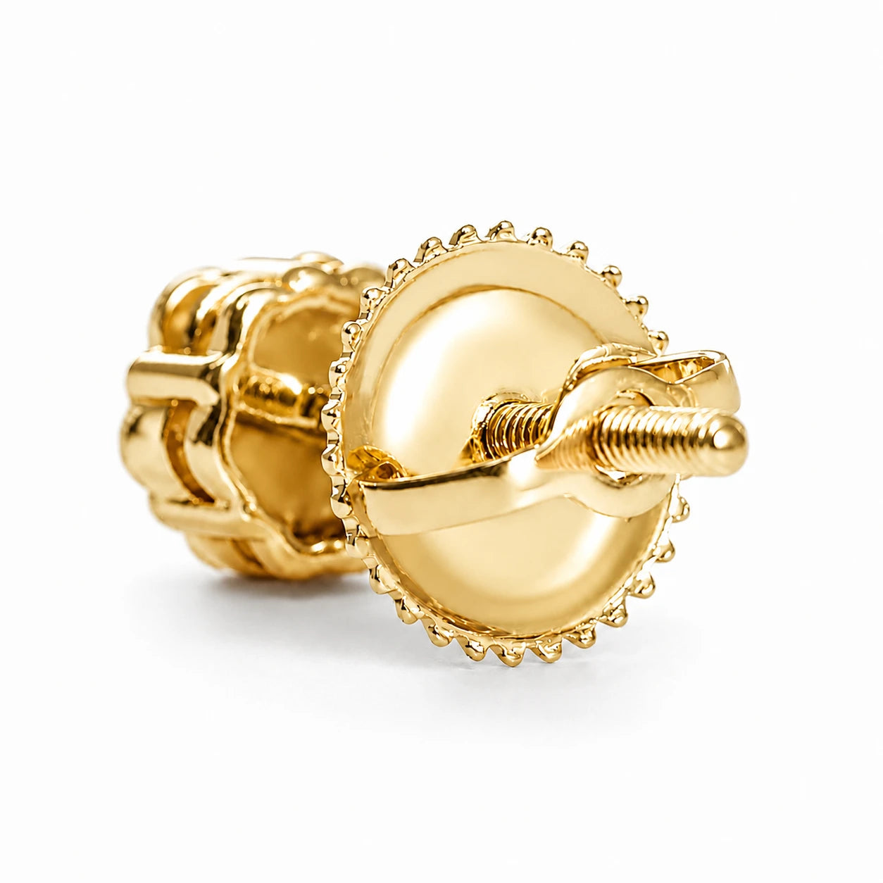 Flower Diamond Studs in 14K yellow gold, 0.75ctw, side view