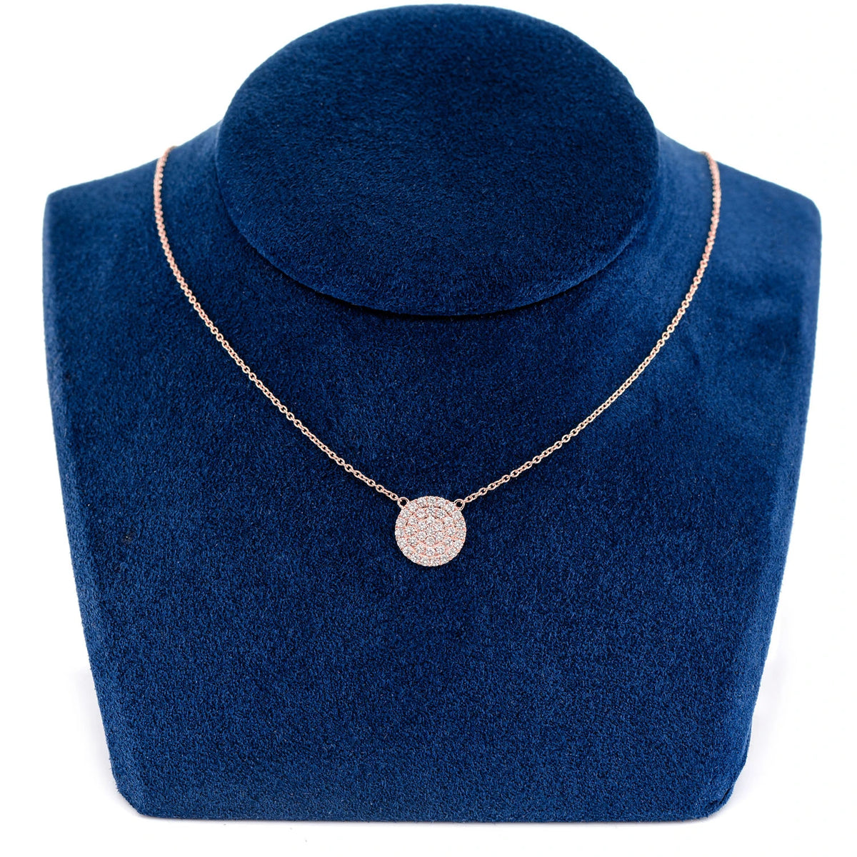 Round Double Halo Cluster Diamond Necklace
