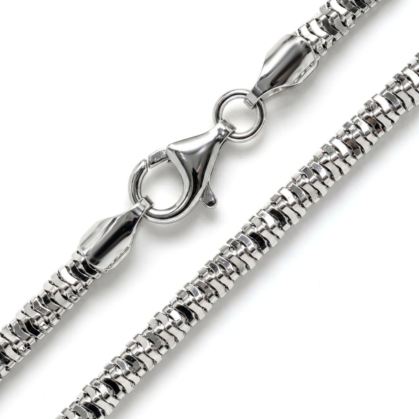 Sterling Silver Rounded Jenga Chain in 925 sterling silver, alternate view 2