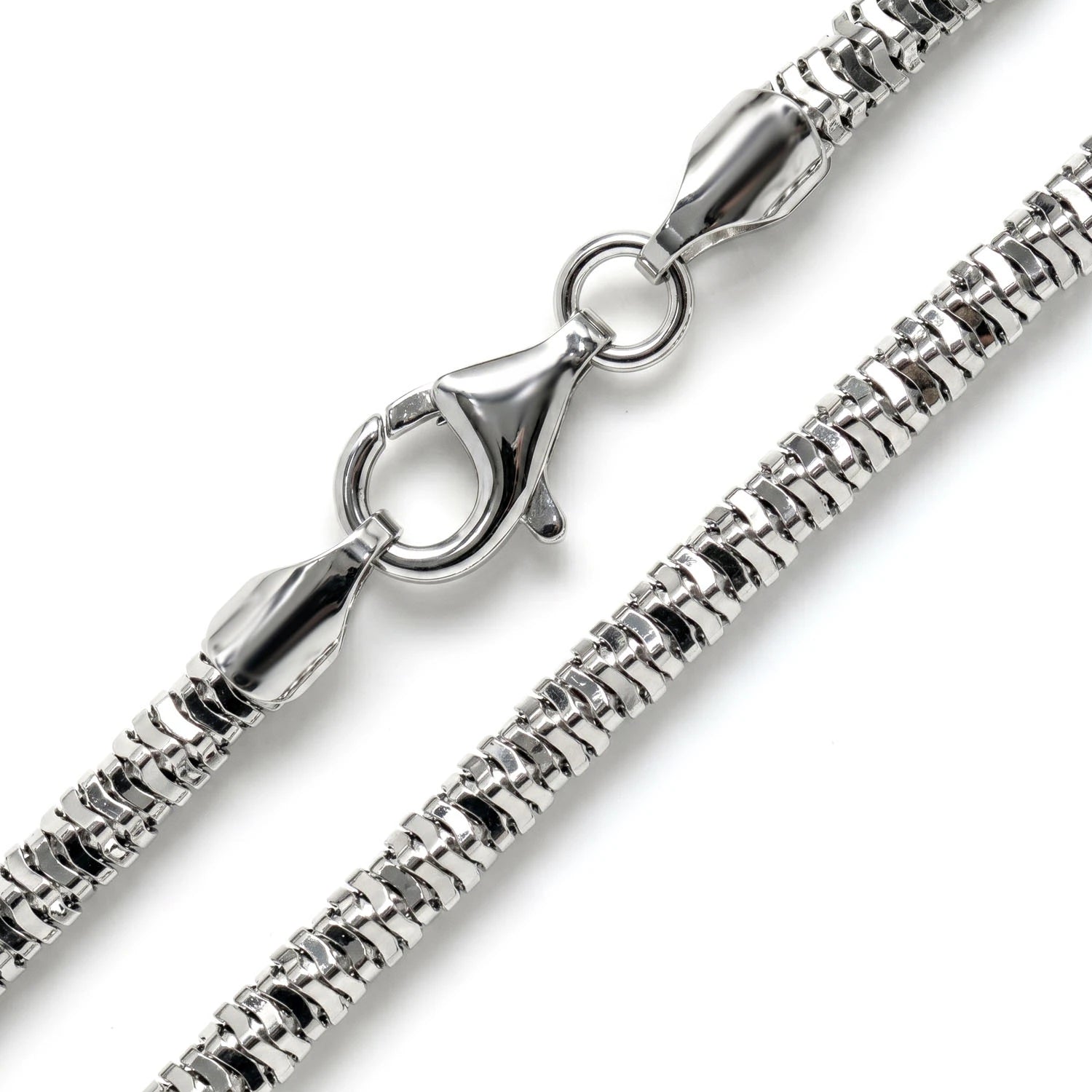 Sterling Silver Rounded Jenga Chain in 925 sterling silver, alternate view 2