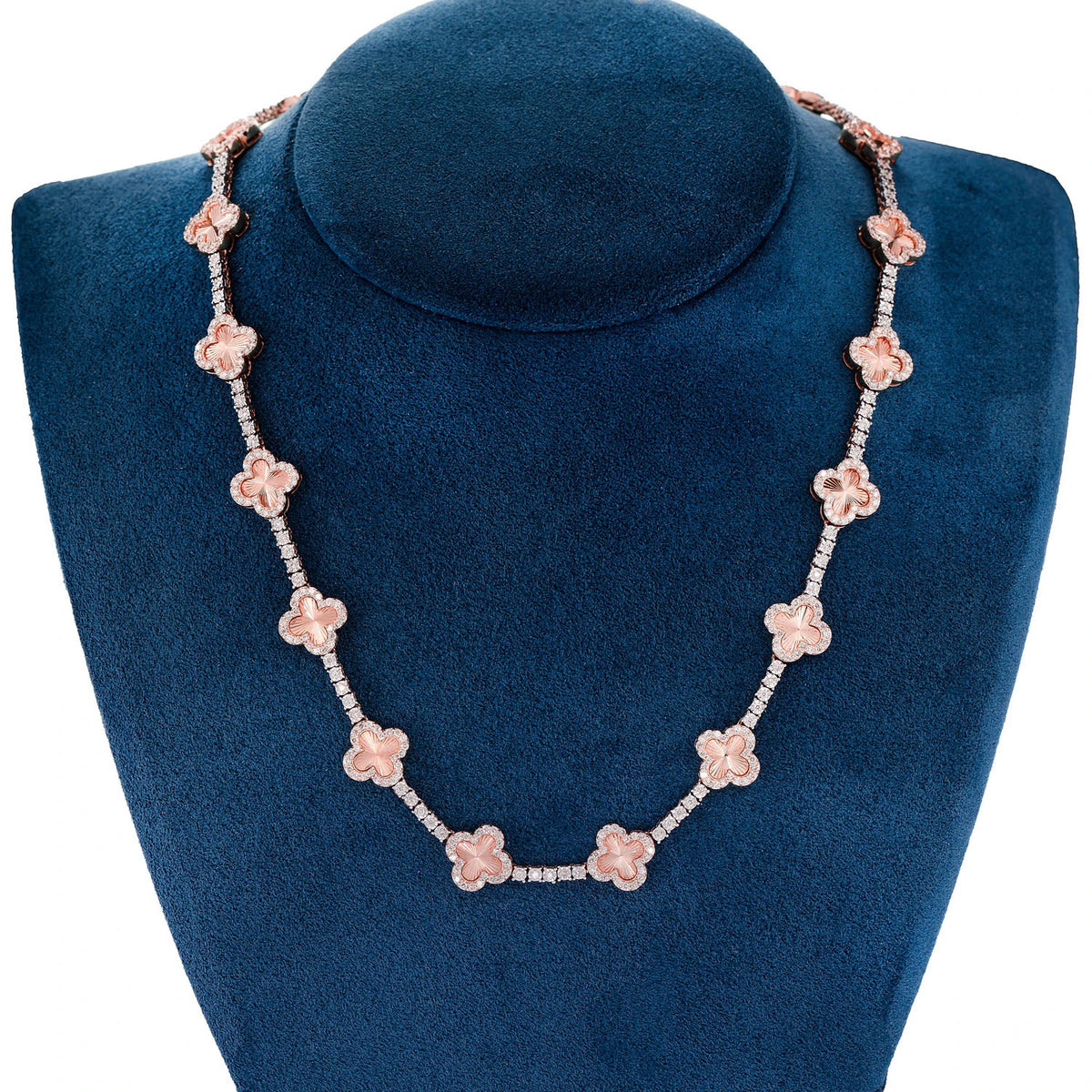 Miracle Clover Link Diamond Tennis Necklace
