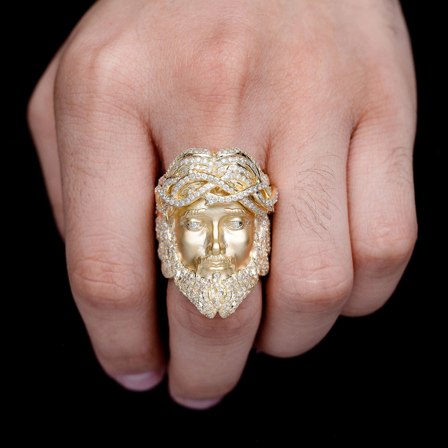 Jesus Signet Crown of Thorns Diamond Ring