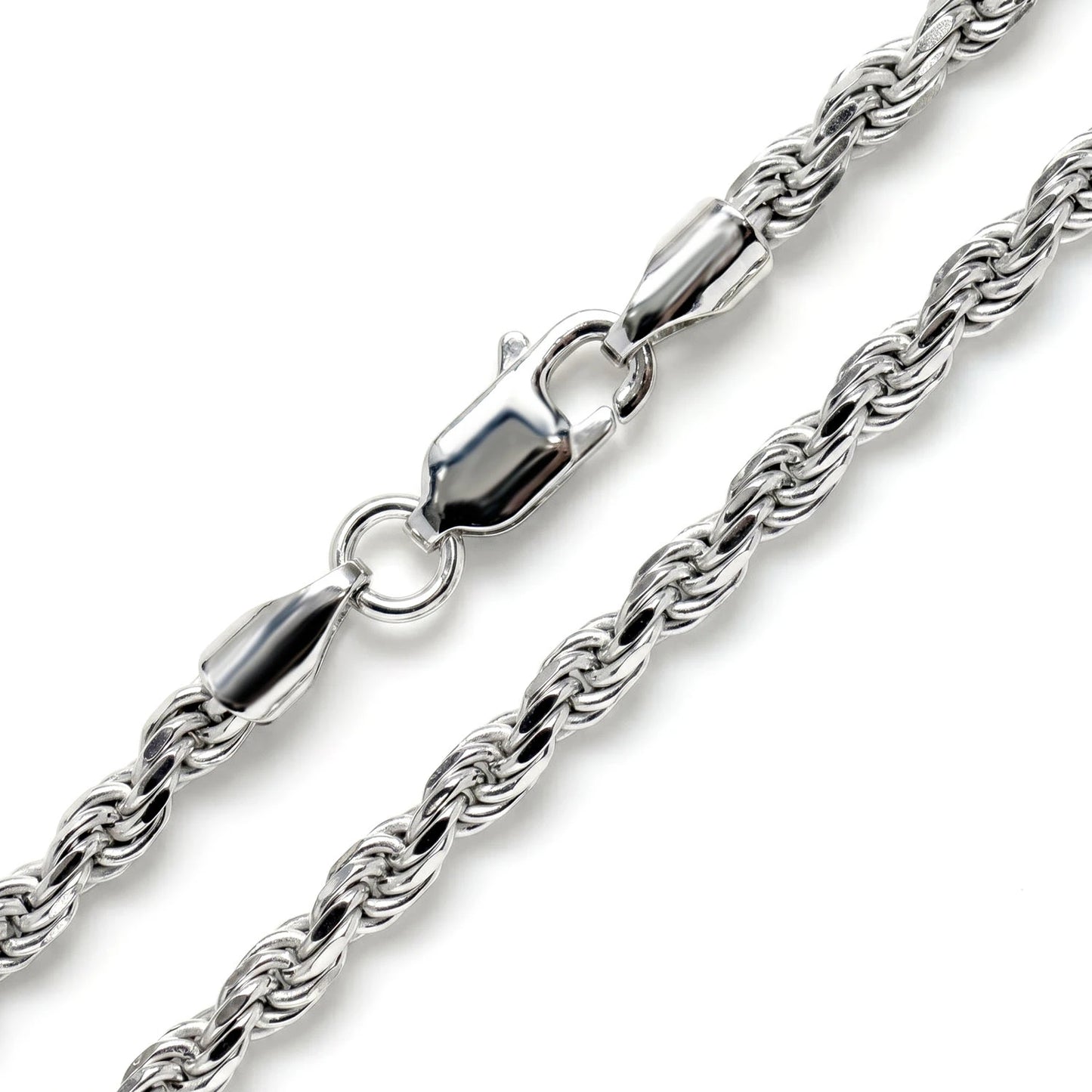 Sterling Silver Rope Chain in 925 sterling silver, 2.75mm width, detail view