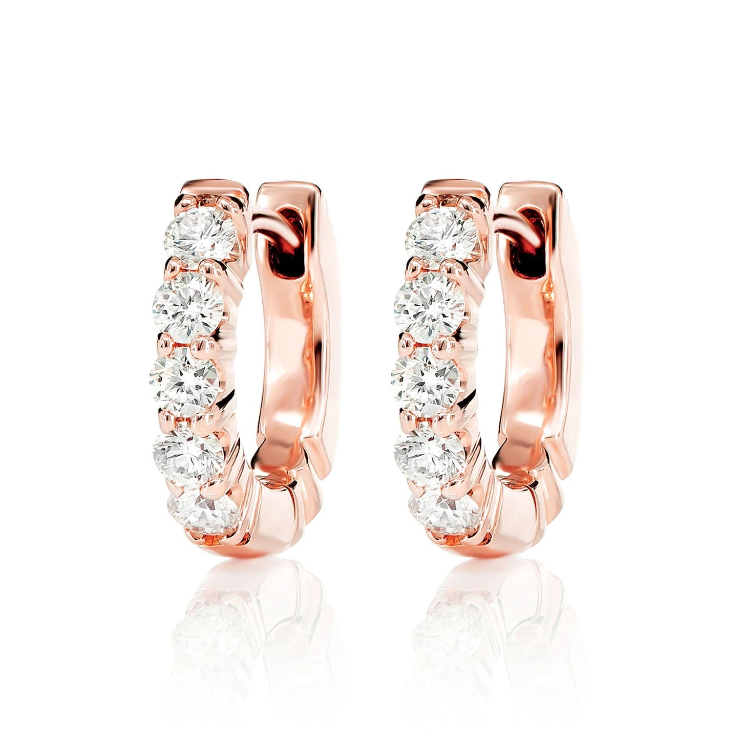 5pt Diamond Hoop Earrings