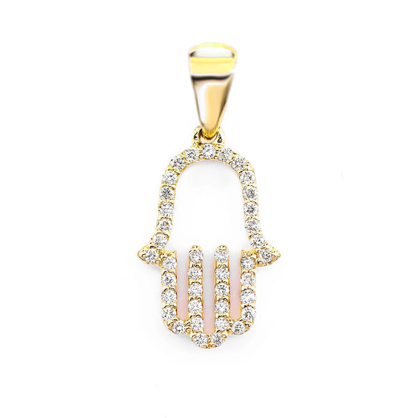 Open Hamsa Diamond Pendant