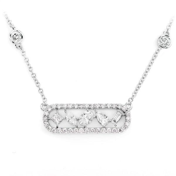 Multi-Cut Diamond Station Necklace