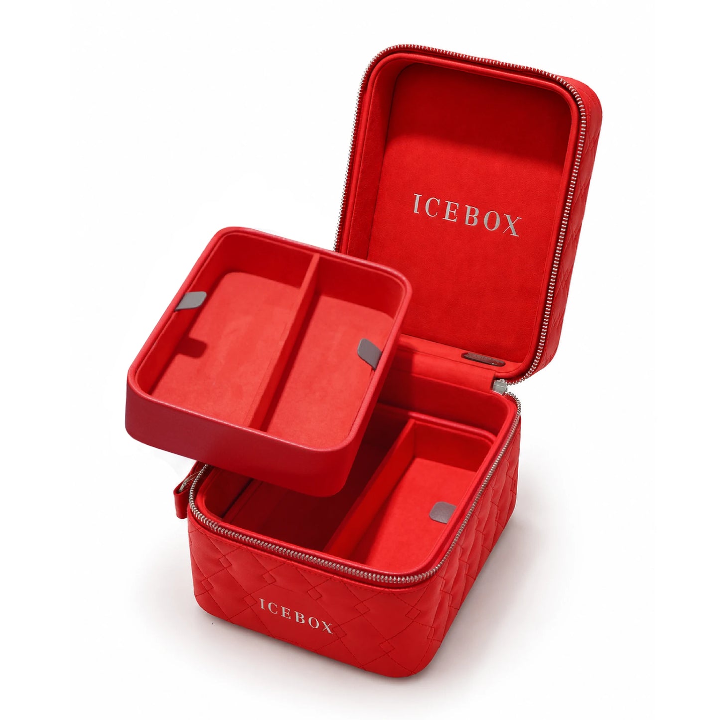 Icebox Medium Traveler Case in red, 4-sunglass capacity, detail view 2