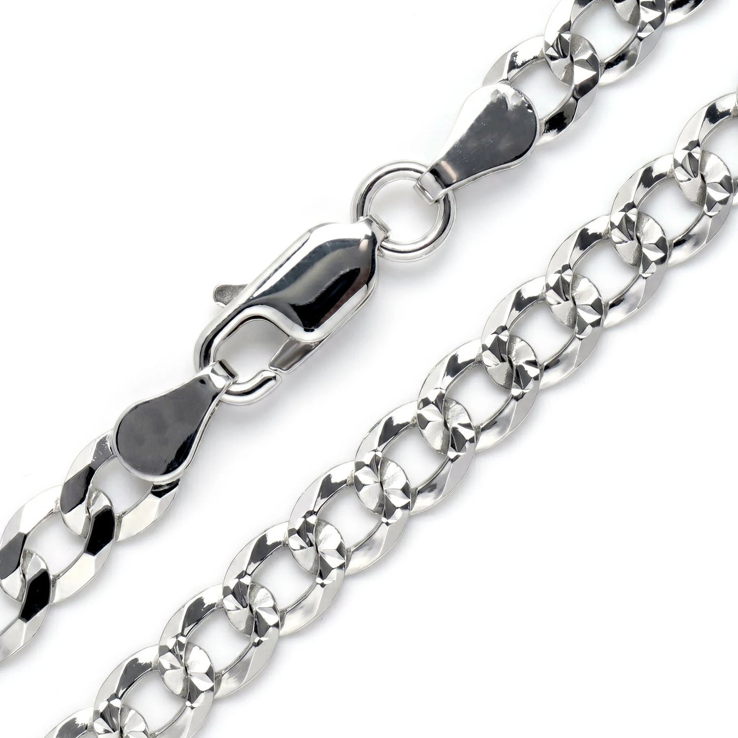 Sterling Silver Flat Curb Chain in 925 sterling silver, 5mm width, alternate view 5