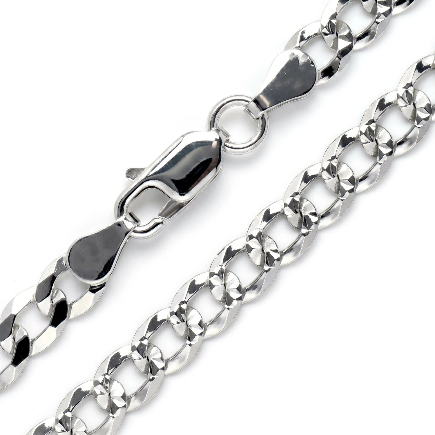 Sterling Silver Flat Curb Chain in 925 sterling silver, 5mm width, alternate view 5