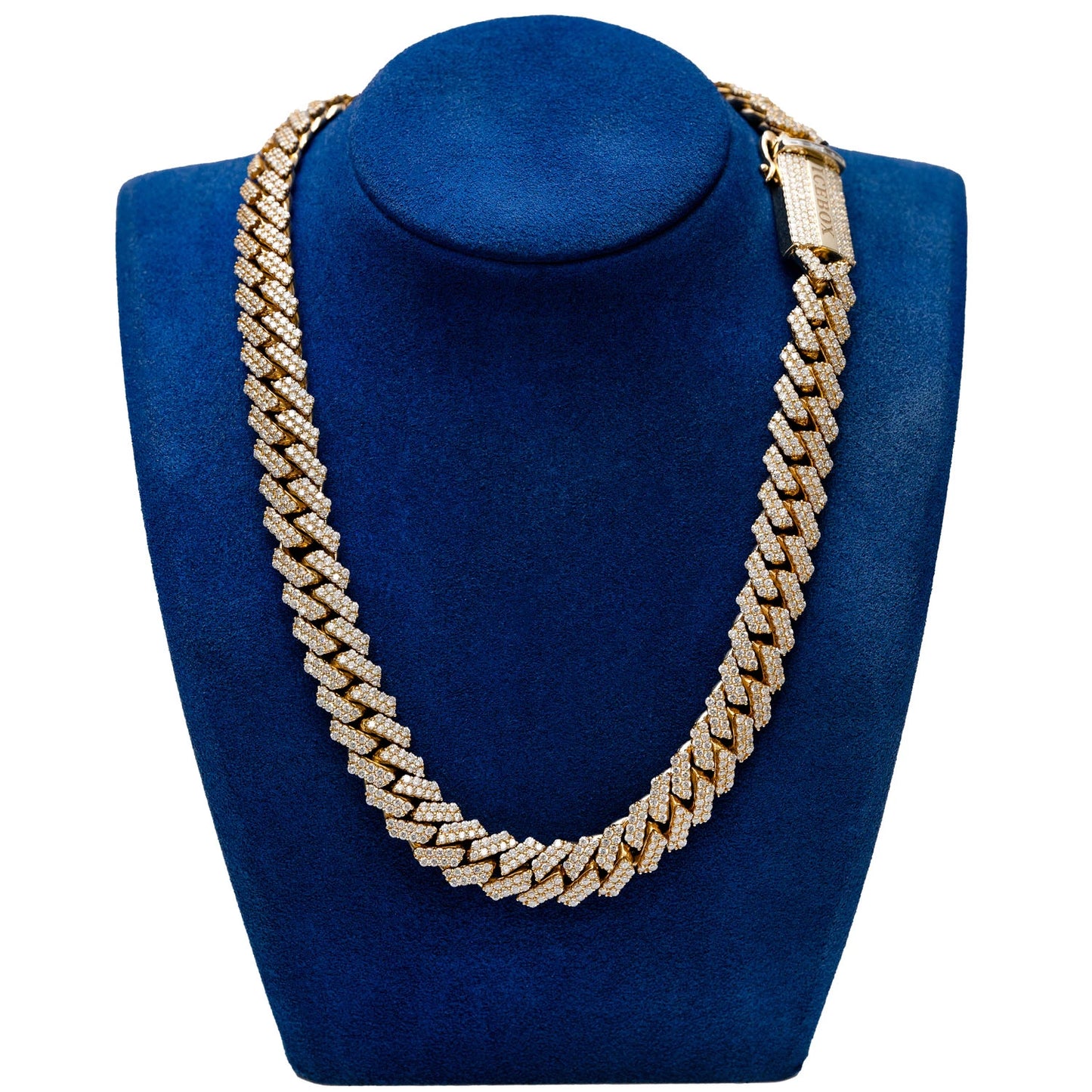 15mm Raised Prong Diamond Cuban Link Necklace
