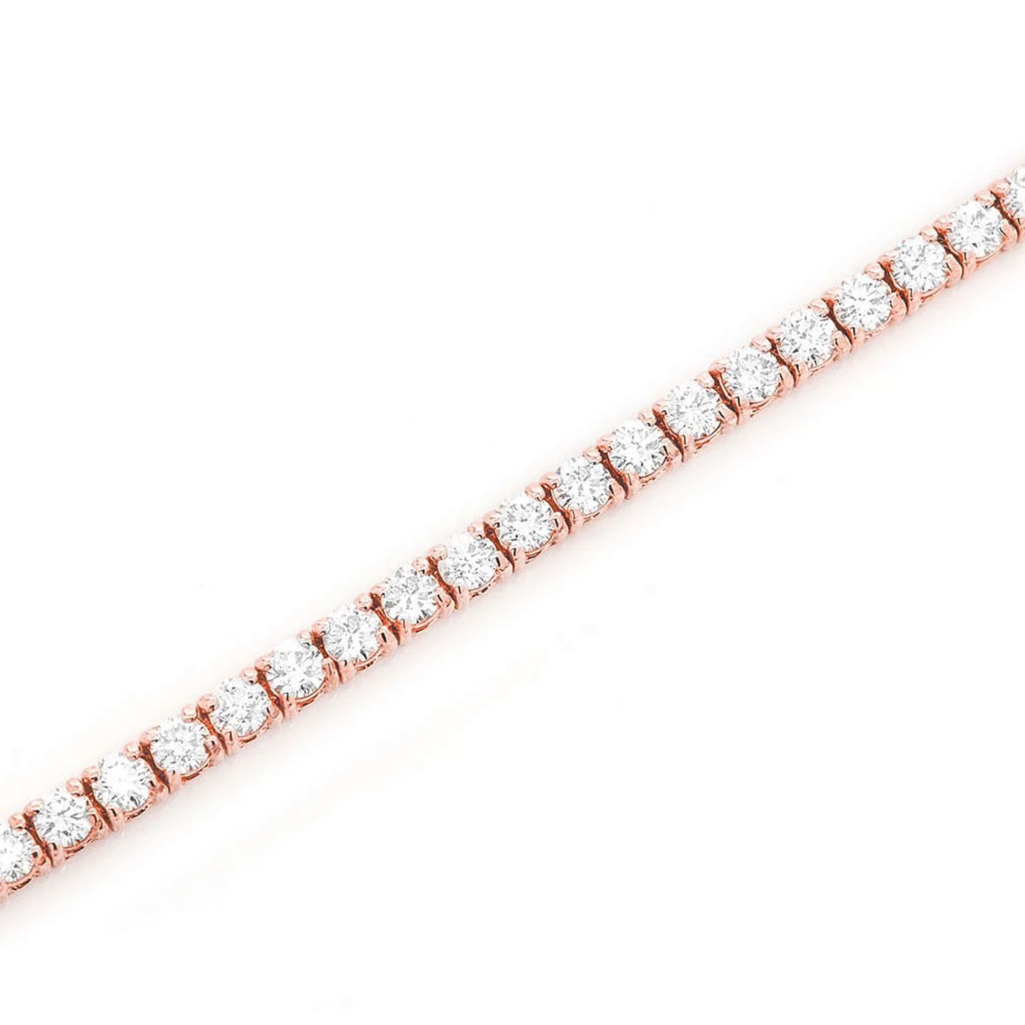 Prong Diamond Tennis Bracelet in 14K rose gold, 5pt / 3.00ctw, detail view