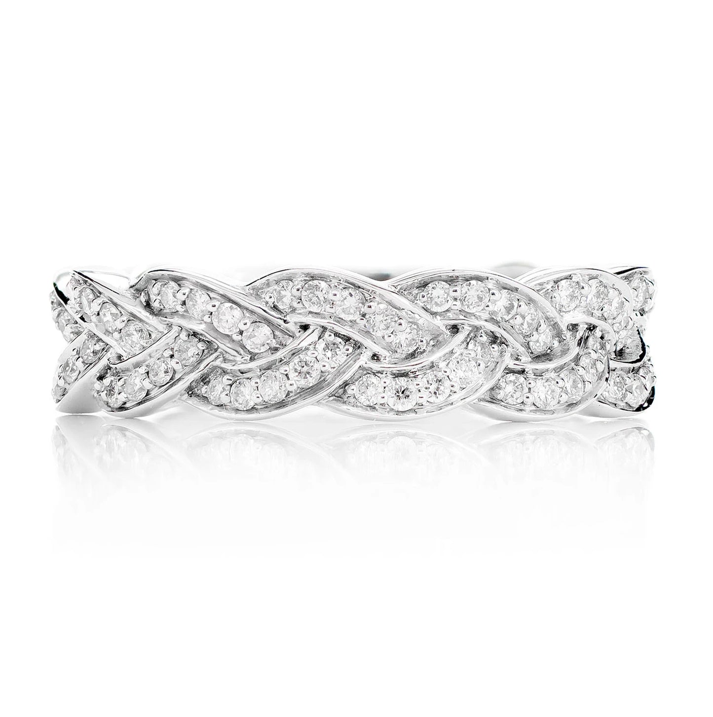 Braided Diamond Band Ring